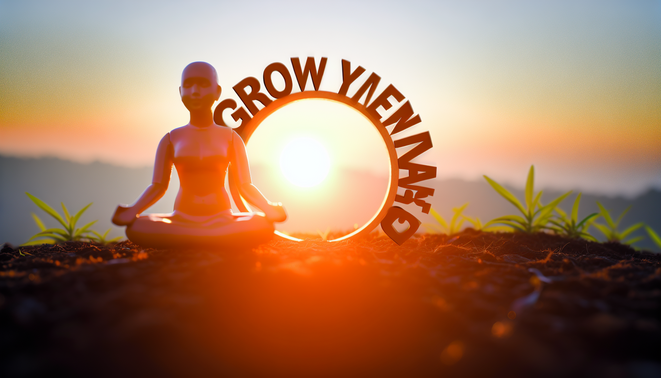 alt_text: "A serene scene of meditation at sunrise, symbolizing growth and new beginnings for the New Year."