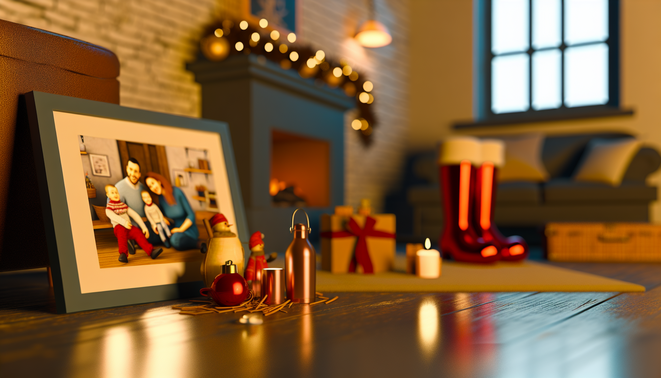 alt_text: A warm, contemplative setting with subtle objects, evoking family dynamics during holidays.