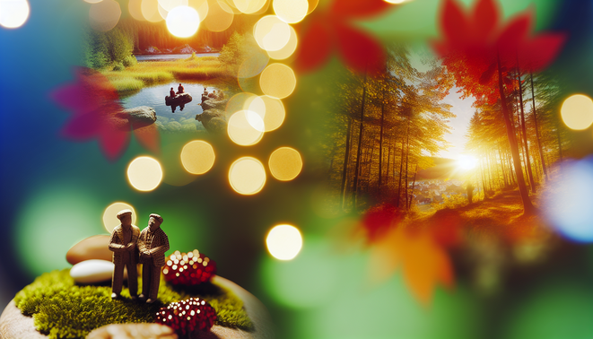 alt_text: A serene holiday setting with warm tones, symbolizing family reflections and connections.