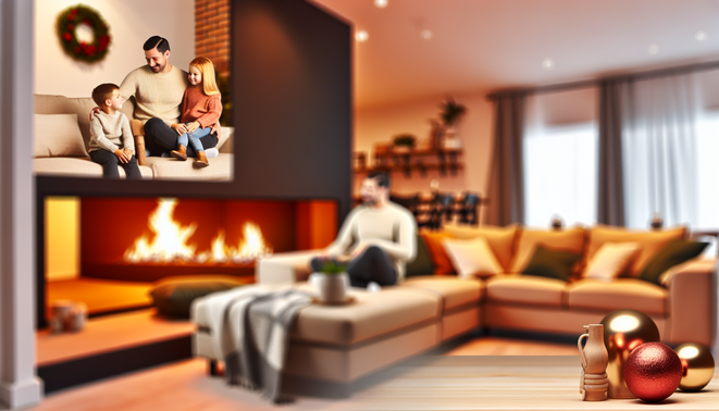 alt_text: A serene, warm living space reflecting introspective family dynamics during the holidays.