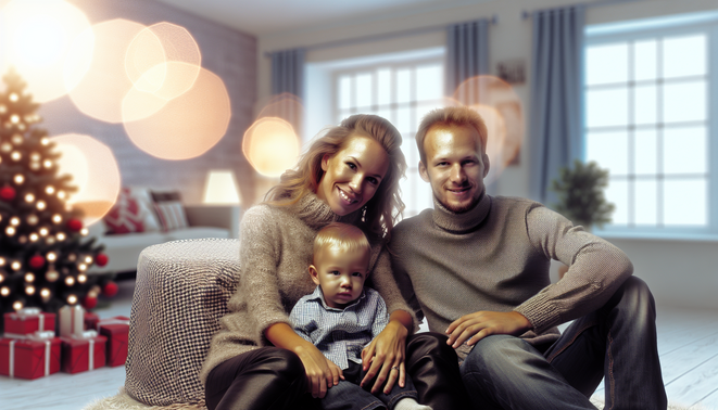 alt_text: A serene, warm space evoking family connection during the holidays, featuring soft textures.