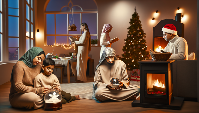 alt_text: A serene space capturing family warmth during holidays, with subtle decor and introspective moments.