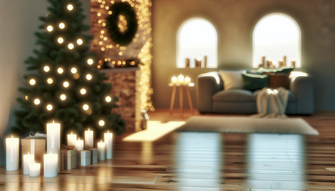 alt_text: A serene editorial cover image depicting introspection in a warm, holiday-themed interior.