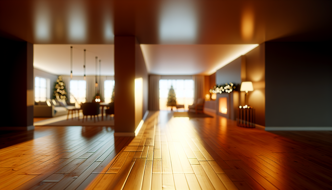 alt_text: Serene interior with warm tones, evoking family connections and emotional reflection during holidays.