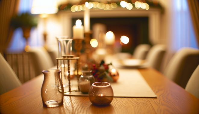 alt_text: A warm, inviting setting with elegant decor, symbolizing family gatherings during the holidays.
