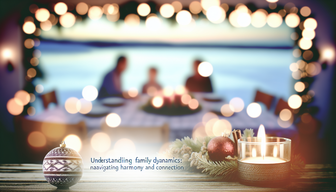 alt_text: A serene holiday scene highlighting family connections with warm lighting and subtle decorations.