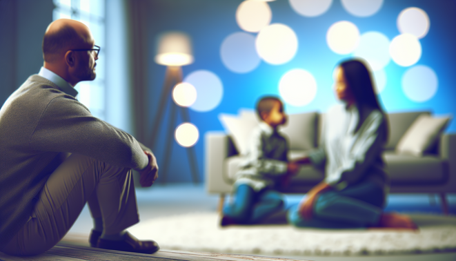 alt_text: A reflective moment in a serene space, capturing the essence of complex family dynamics during holidays.