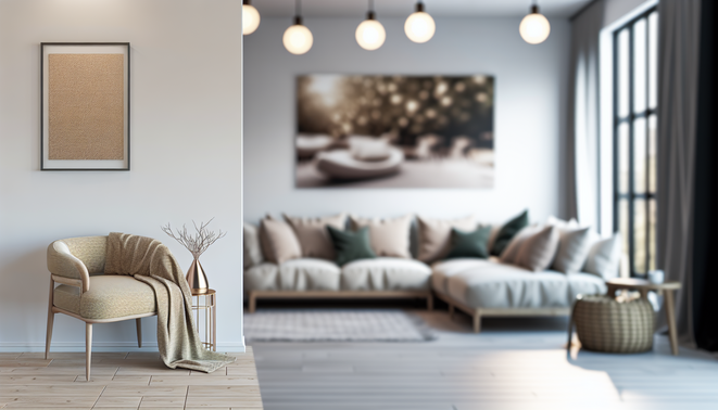 alt_text: A serene interior evokes warm family moments with soft lighting, minimalistic decor, and cozy fabrics.
