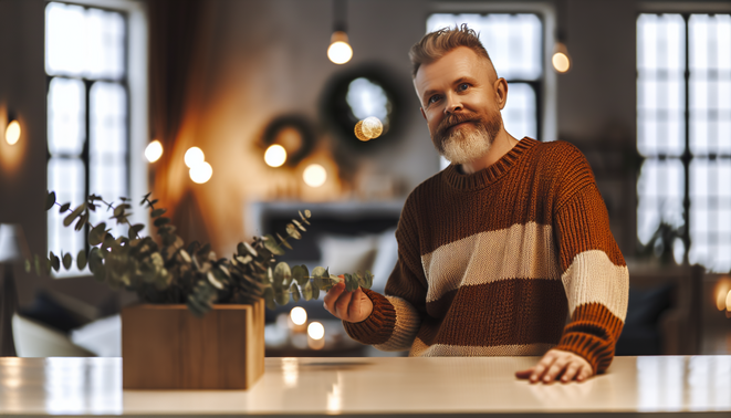 alt_text: A serene holiday scene featuring a thoughtful adult in a cozy, minimalistic interior, inviting reflection.